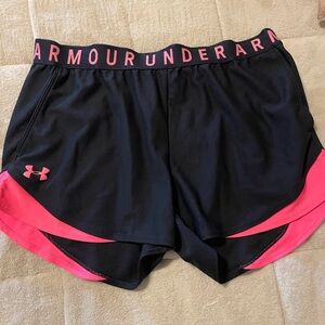 Under Armour Black and Pink Athletic Shorts